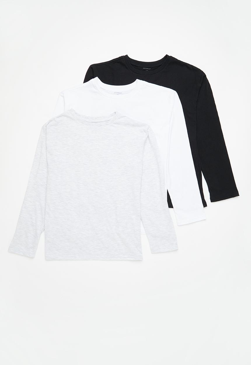 Superbalist - Girls 3 pack t-shirt - black/white/ice melange