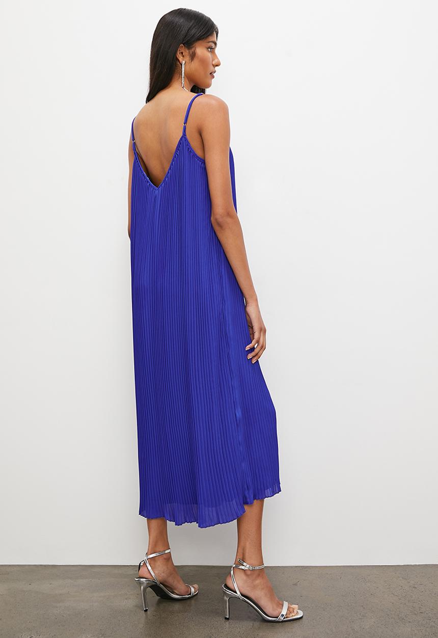 VELVET - Cami pleated trapeze maxi dress - cobalt