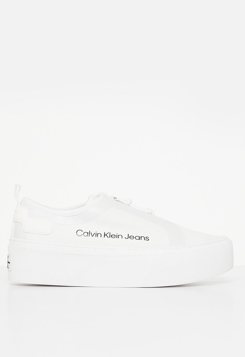 Calvin Klein - Vulcanized flatform + zip - white/offwhite