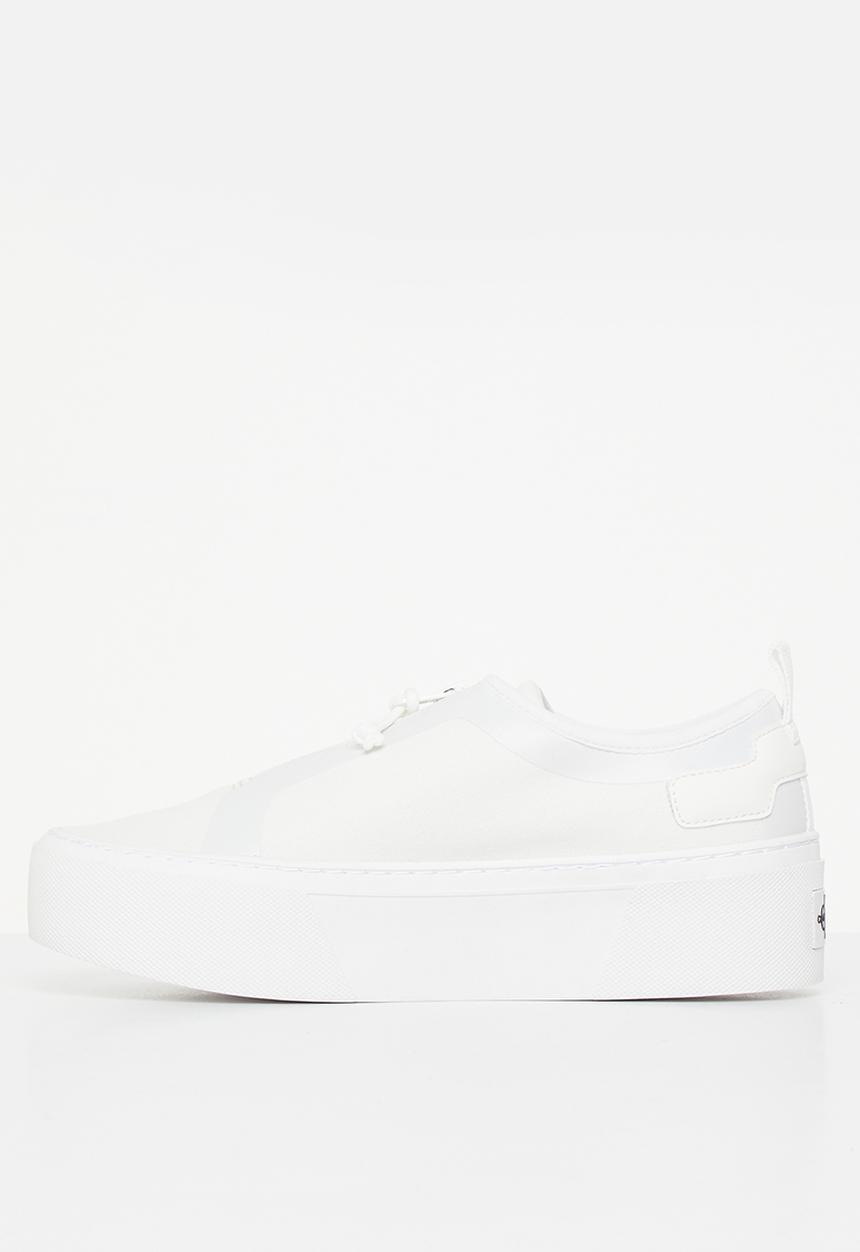 Calvin Klein - Vulcanized flatform + zip - white/offwhite