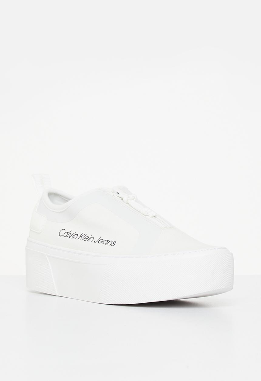 Calvin Klein - Vulcanized flatform + zip - white/offwhite