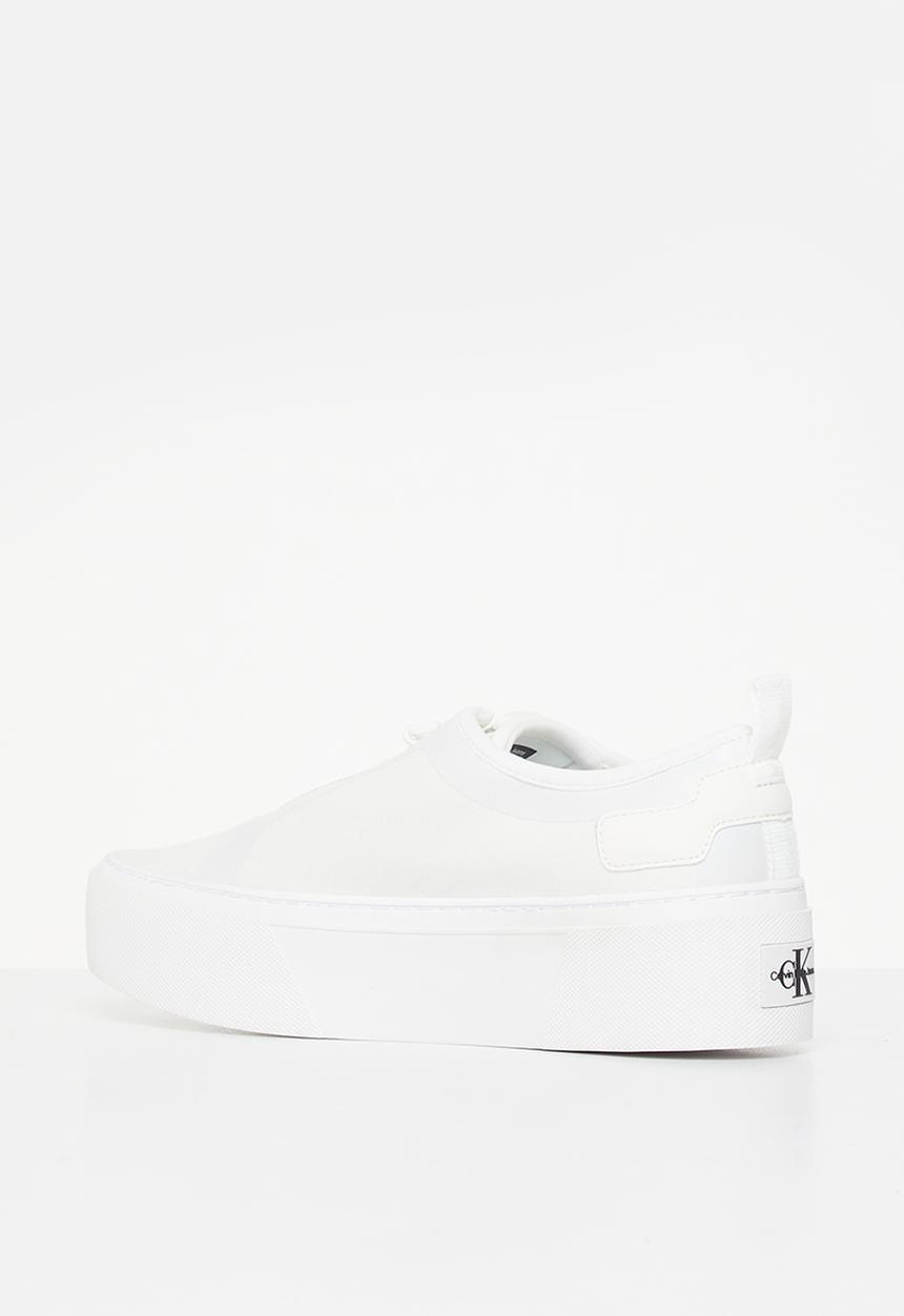 Calvin Klein - Vulcanized flatform + zip - white/offwhite