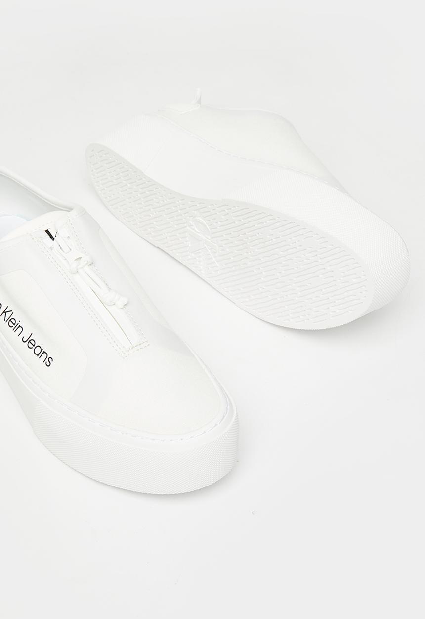 Calvin Klein - Vulcanized flatform + zip - white/offwhite