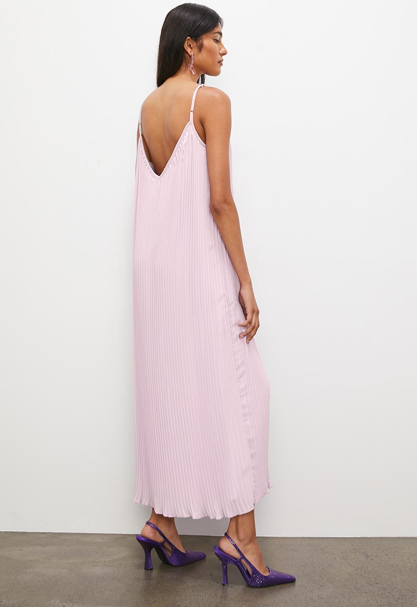 VELVET - Cami pleated trapeze maxi dress - lavender fog