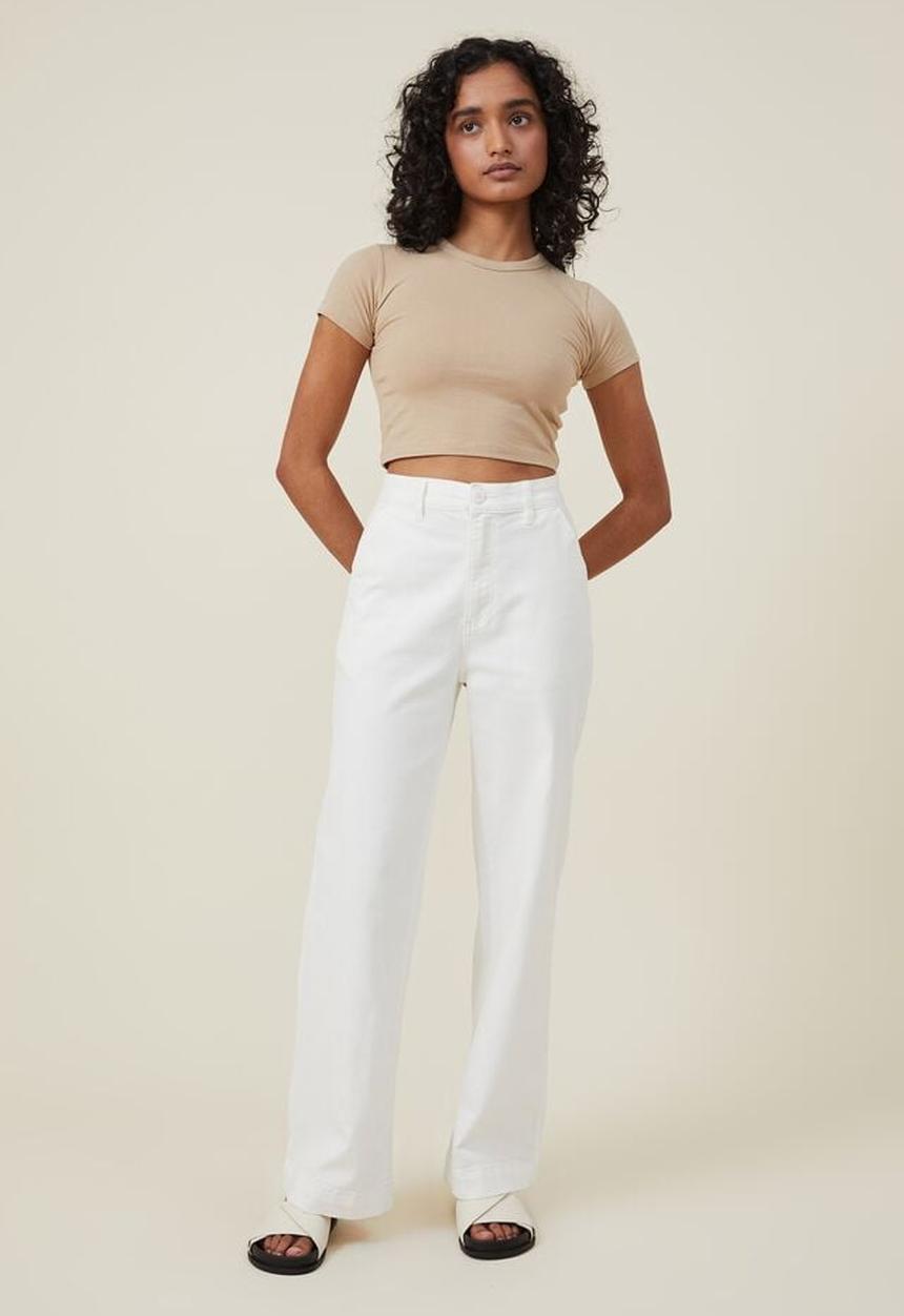 Cotton On - Carter wide leg pant - cream