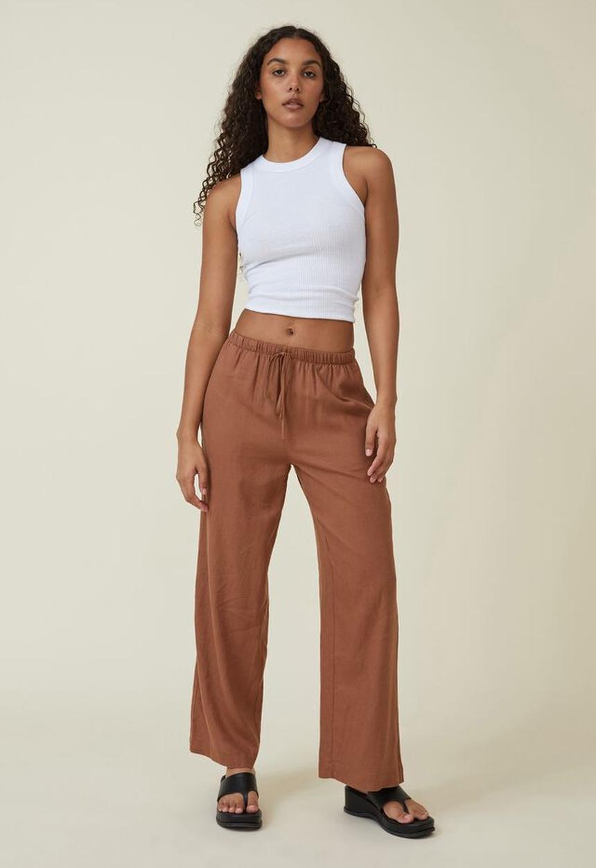 Cotton On - Haven wide leg pant - caramel brown