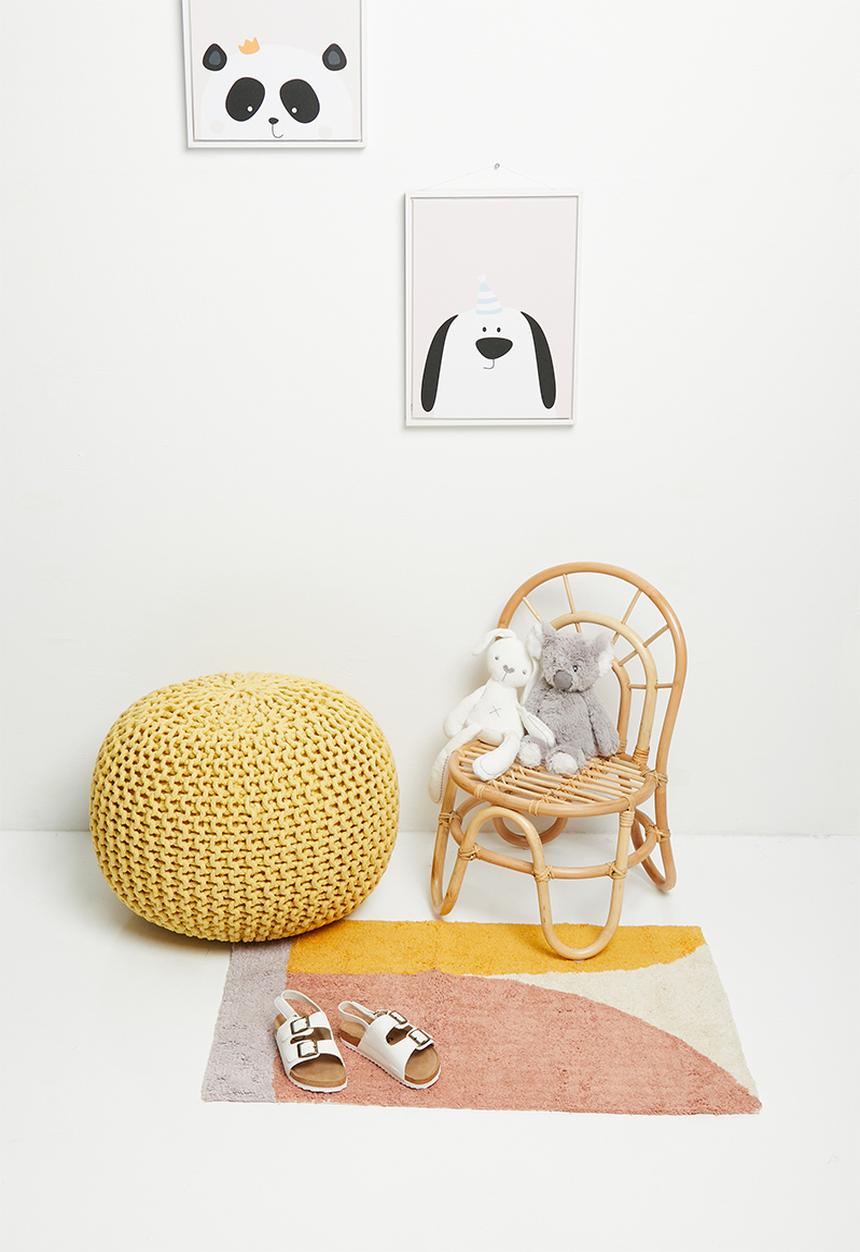 Sixth Floor - Kuku woven ottoman - mustard