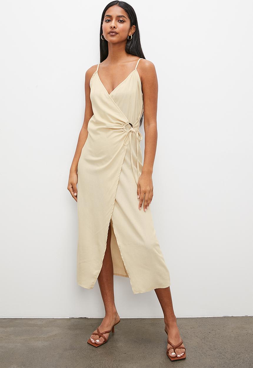 VELVET - Strappy wrap dress - neutral