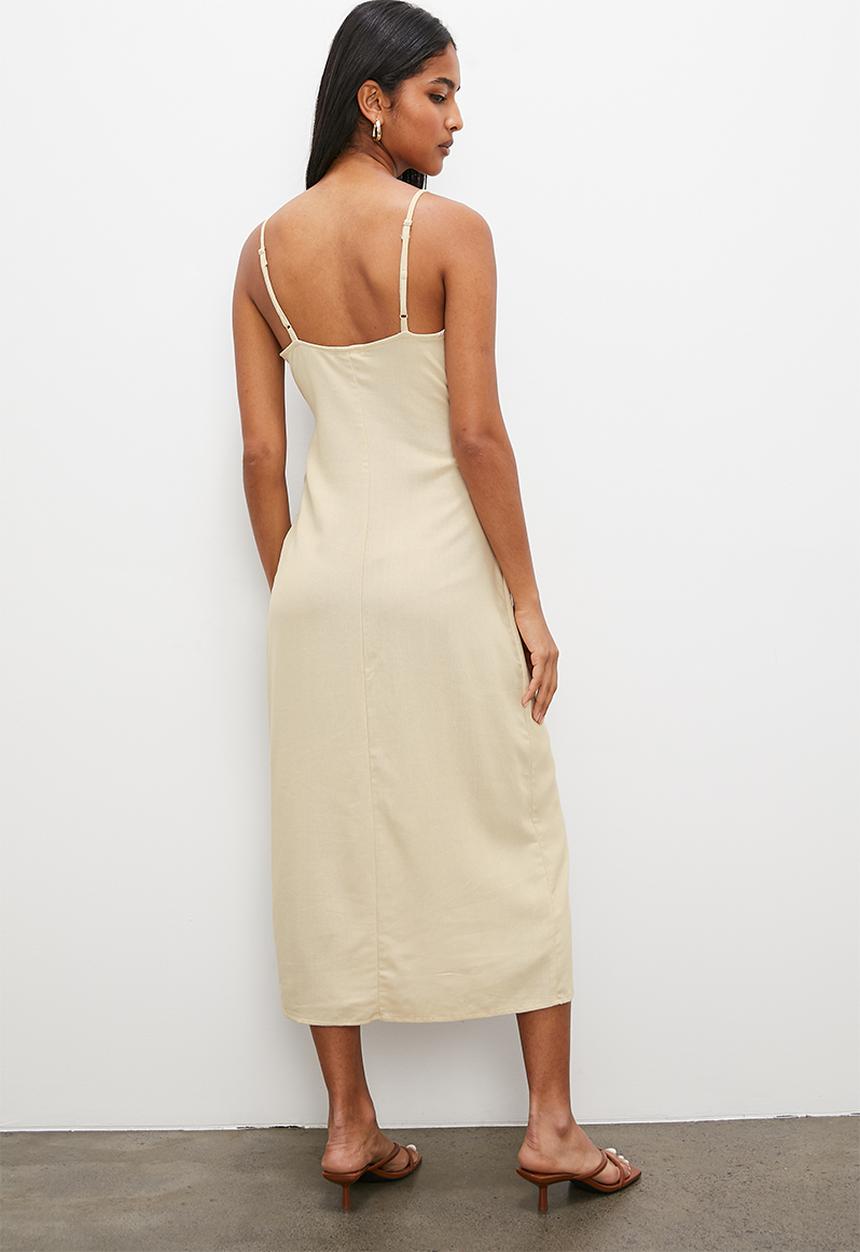 VELVET - Strappy wrap dress - neutral