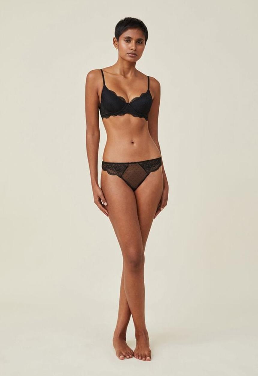 Cotton On - Nala lace g string brief - black