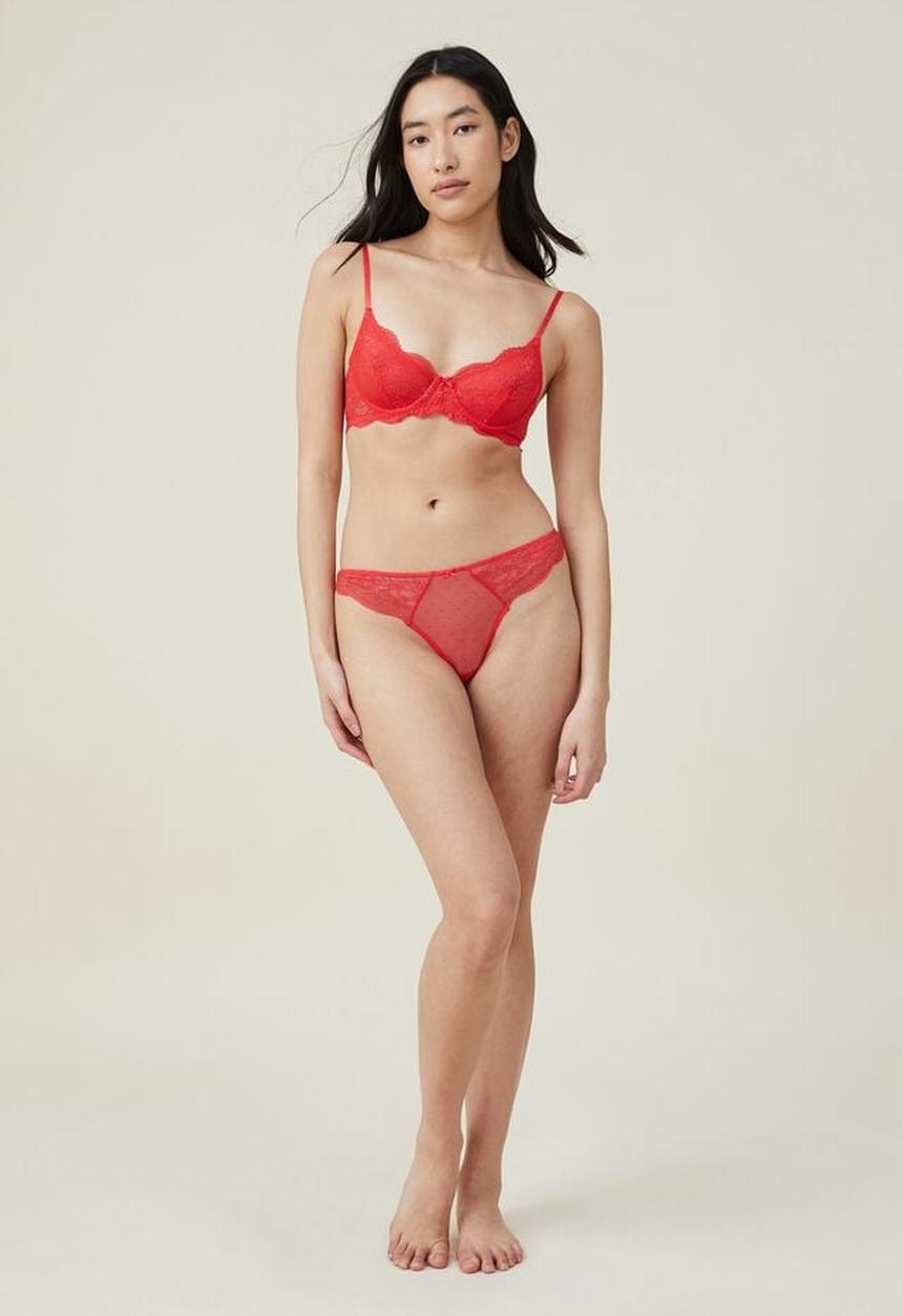 Cotton On - Nala lace g string brief - raspberry ripple
