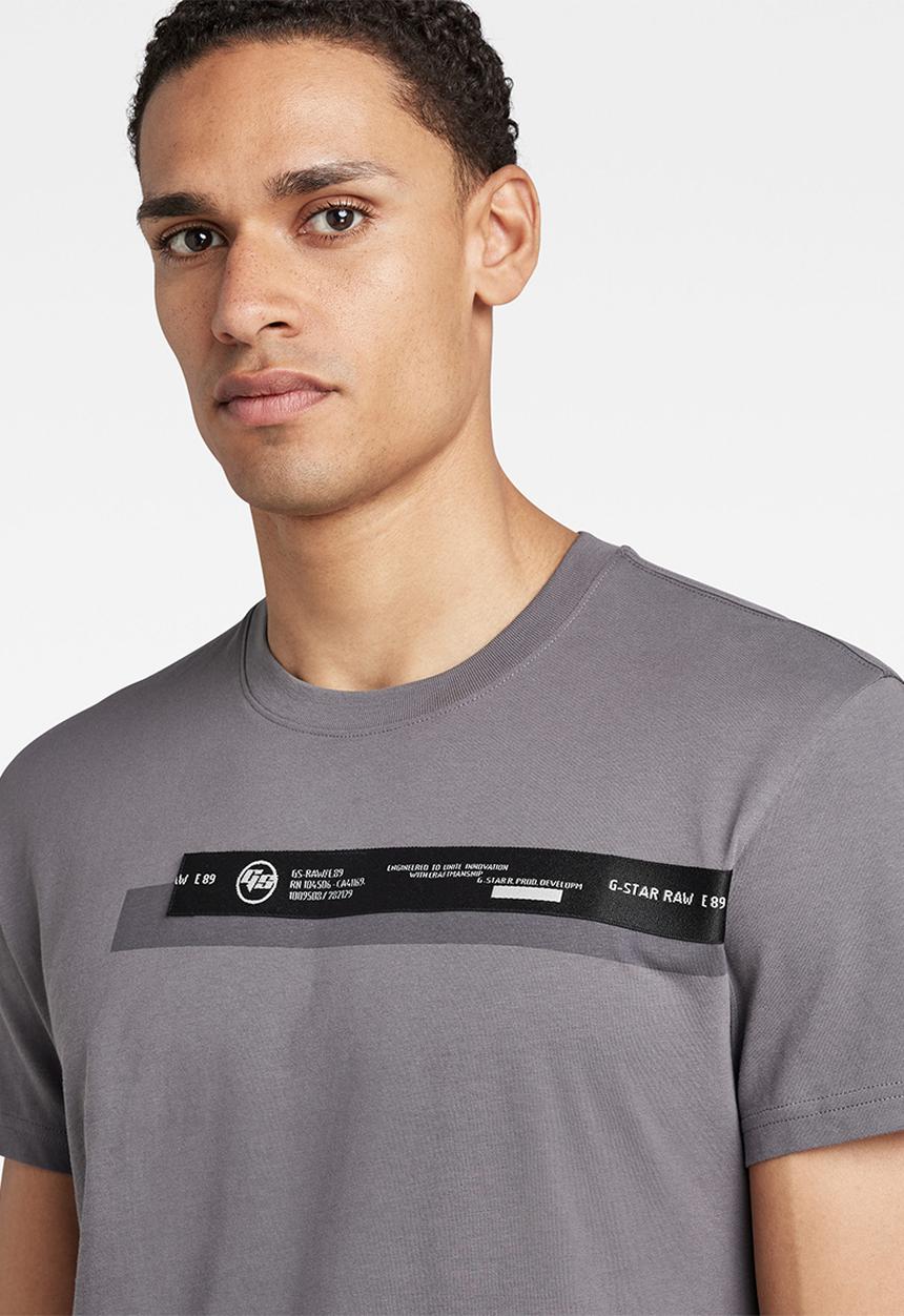 G-STAR - Double logo tape r t - granite