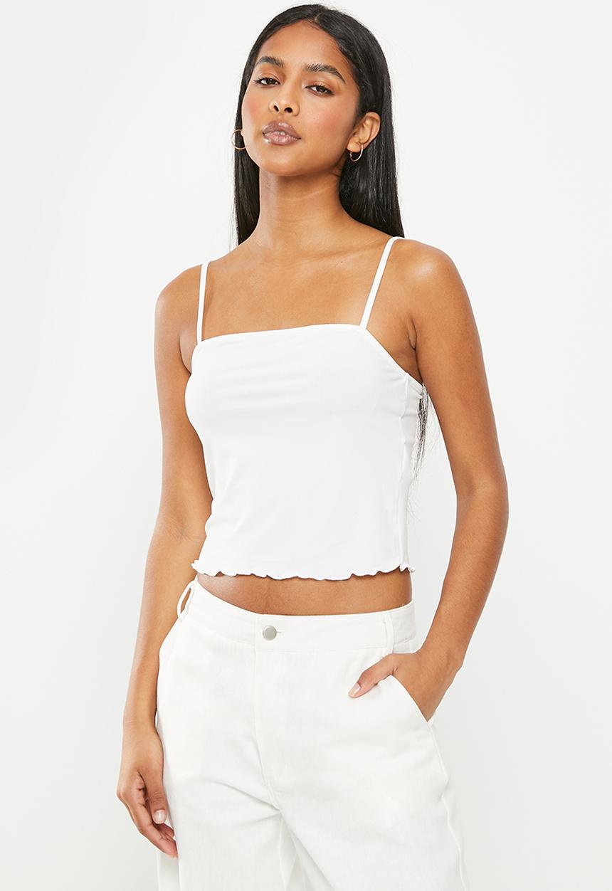 Vero Moda - Jill singlet crop top - snow white