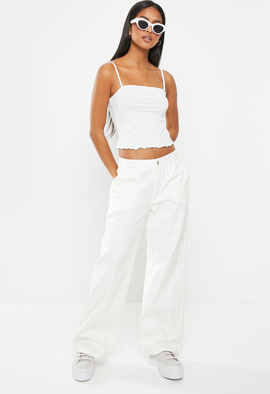 Vero Moda - Jill singlet crop top - snow white