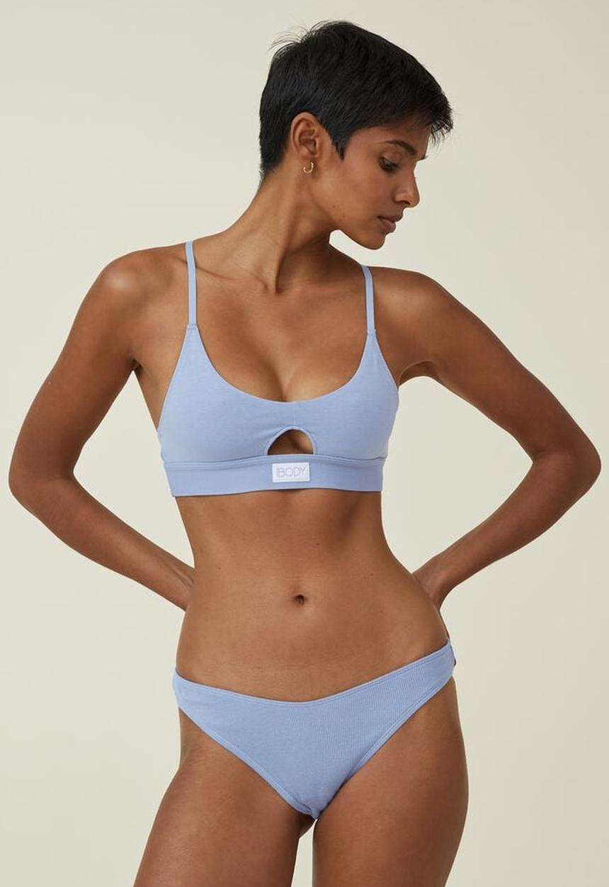 Cotton On - Organic cotton scoop bralette - hydrangea