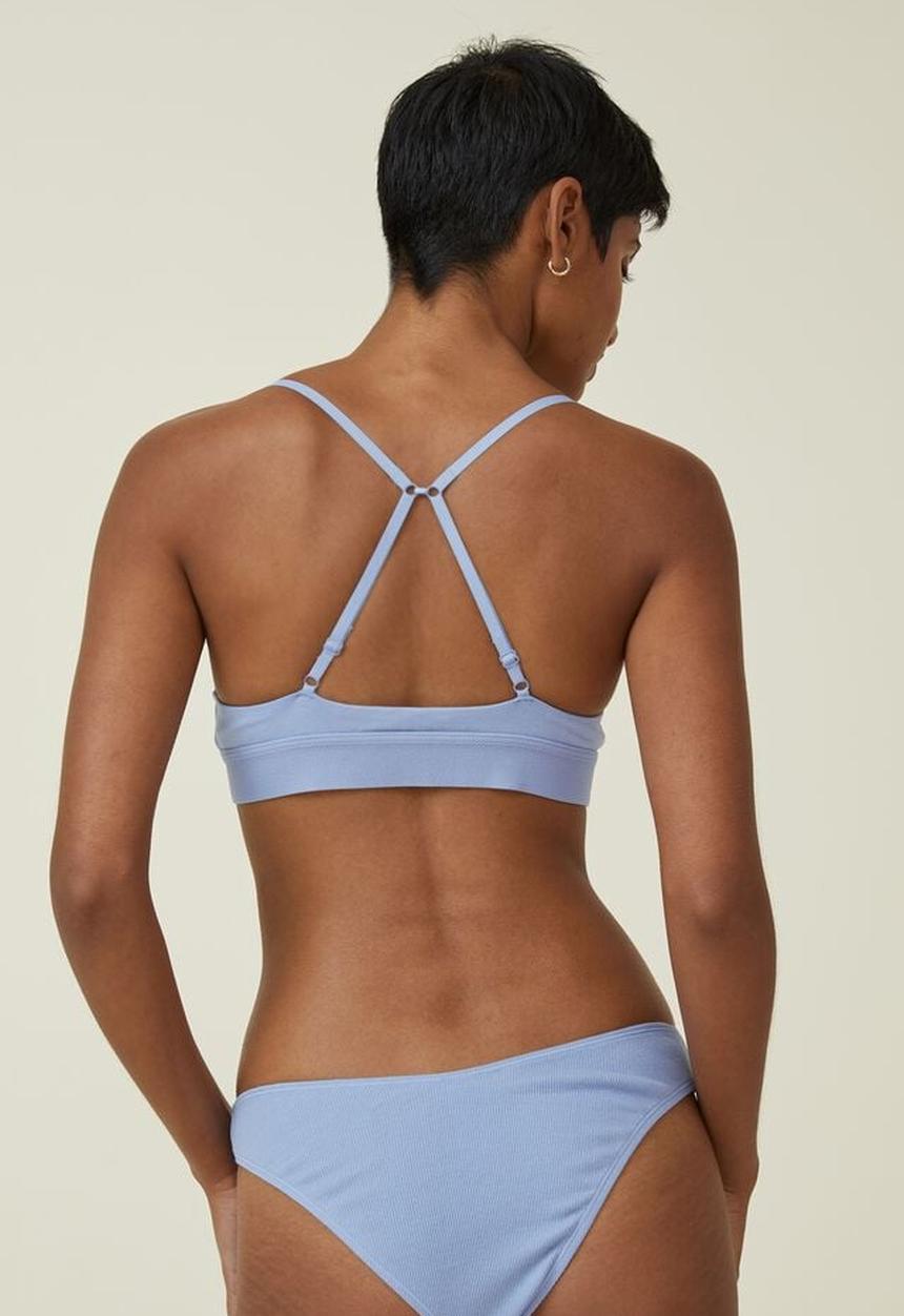 Cotton On - Organic cotton scoop bralette - hydrangea