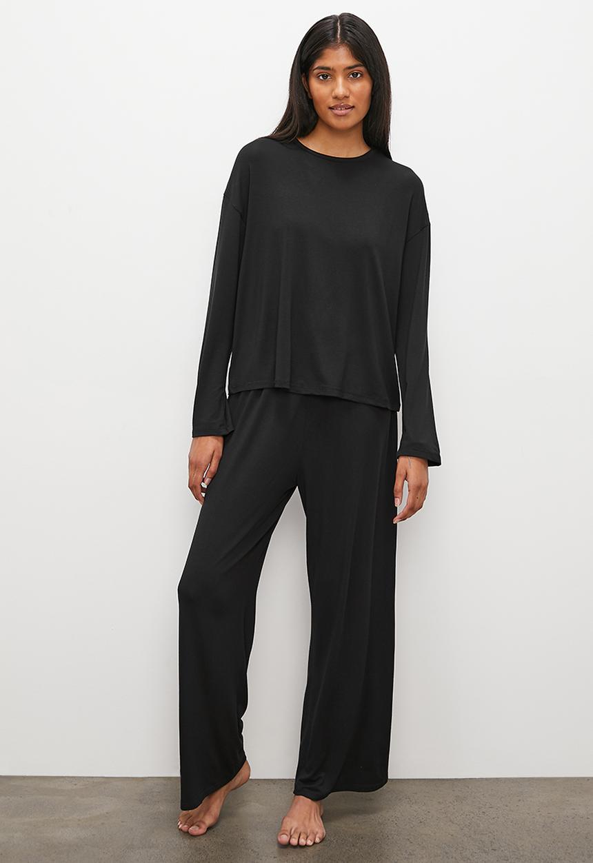 Superbalist - Long sleeve knit top & pant set - black