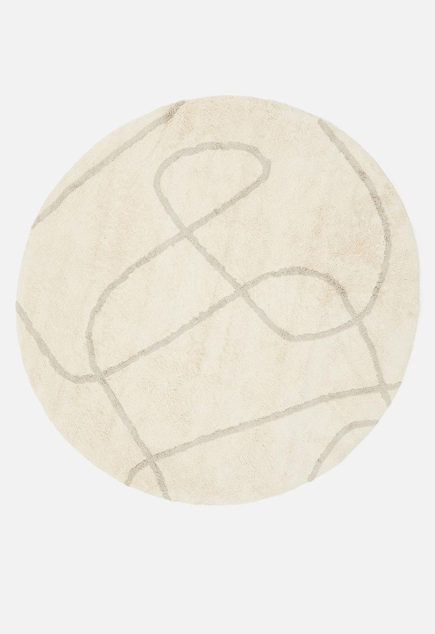 Sixth Floor - Linear tufted round rug - natural