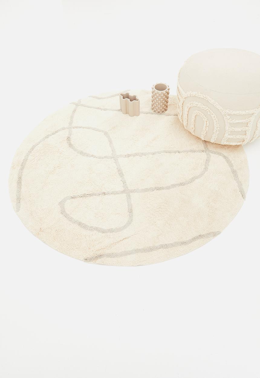 Sixth Floor - Linear tufted round rug - natural