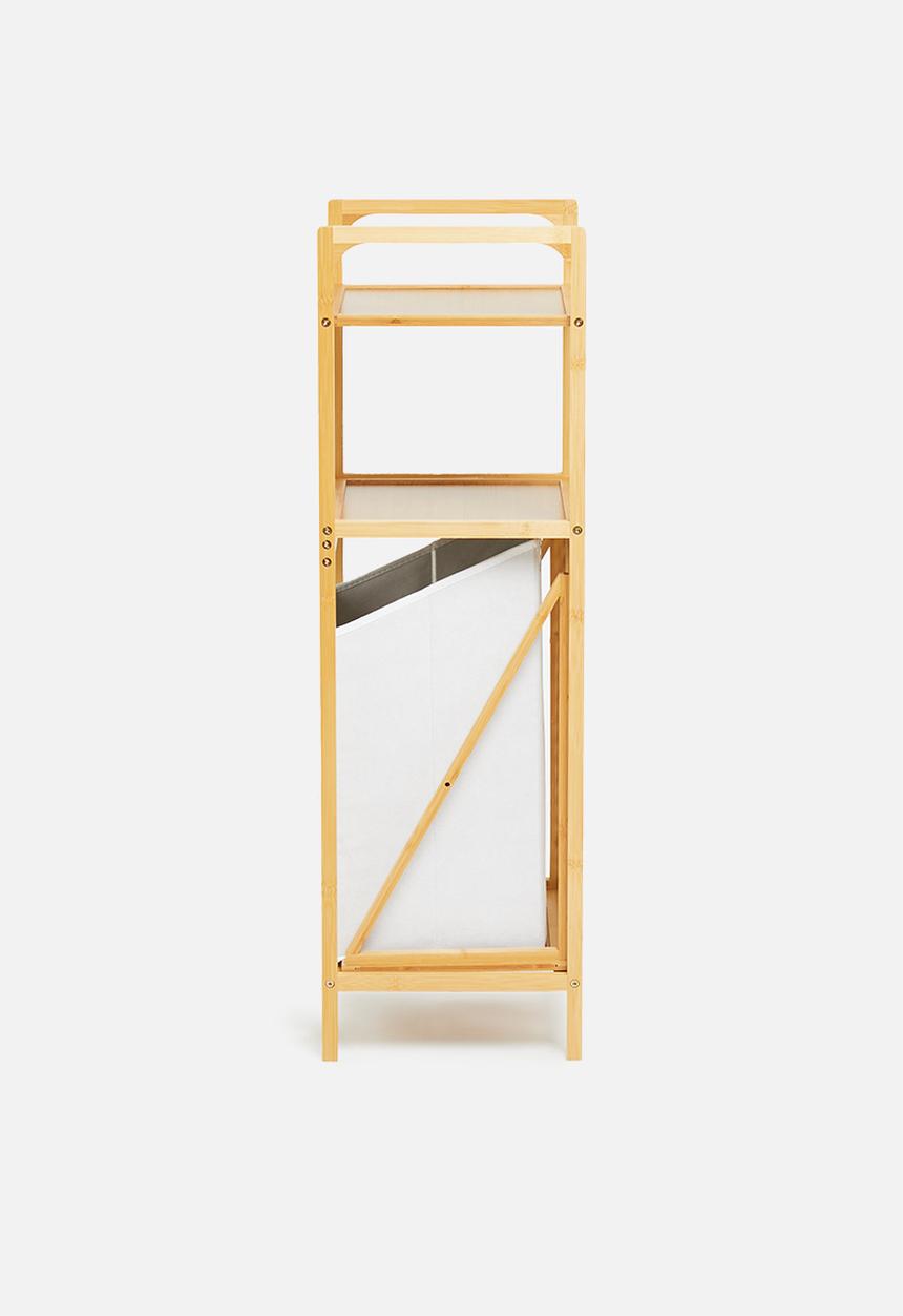Bathroom Solutions - Laundry bathroom rack - white & natural