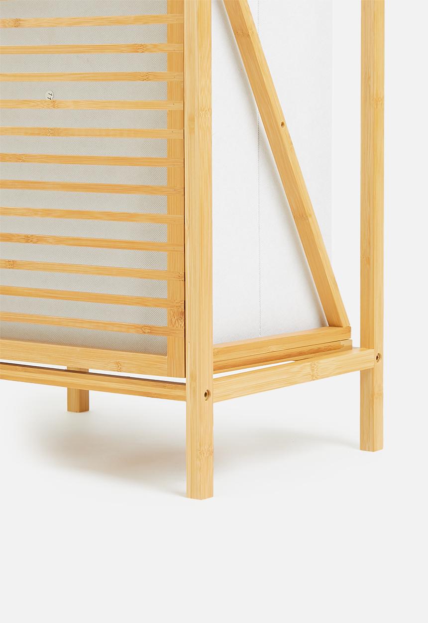 Bathroom Solutions - Laundry bathroom rack - white & natural