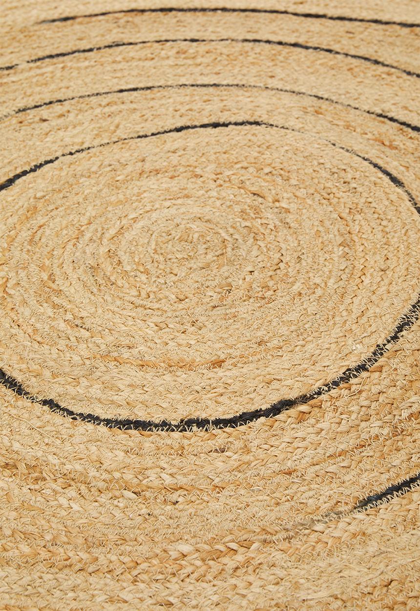 Sixth Floor - Striped round jute rug - natural