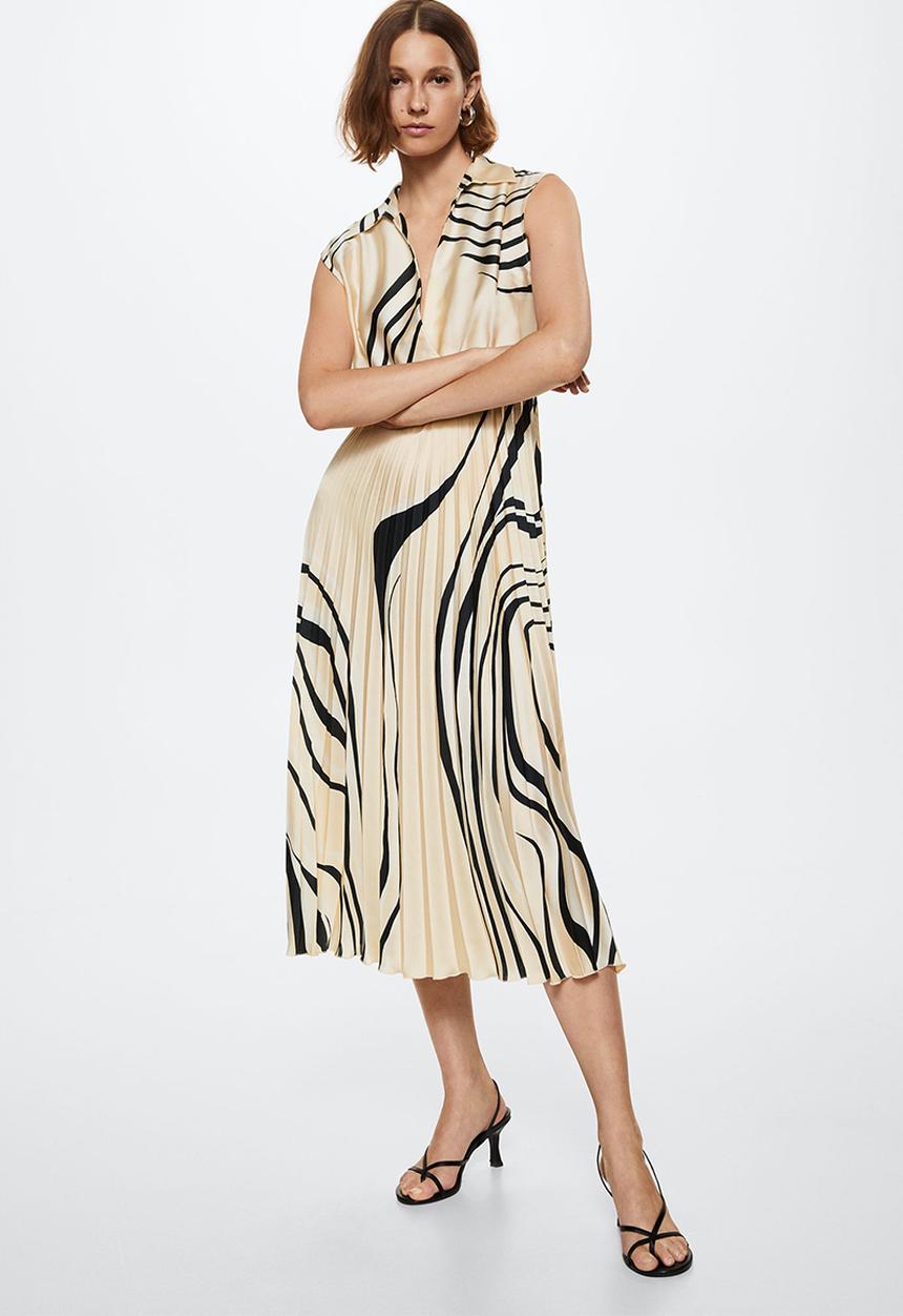 MANGO - Dress marble - natural