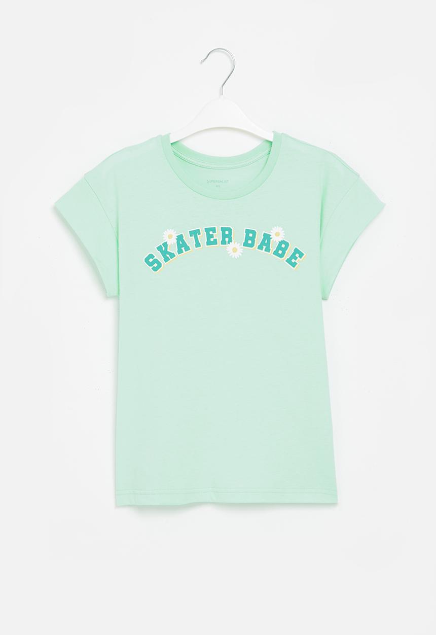 Superbalist - Boxy graphic tee - light aqua