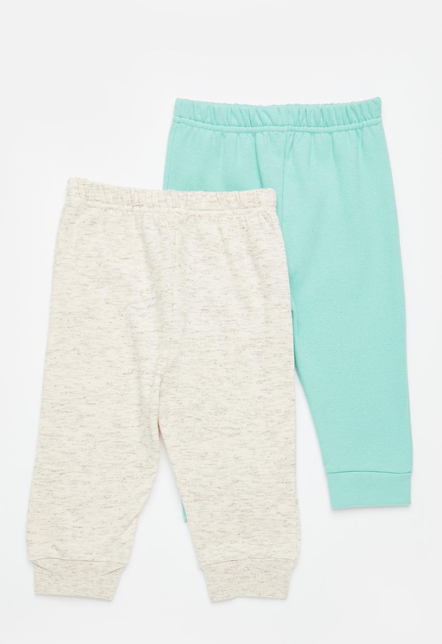 Superbalist - 2 Pack plain trackpant - oatmeal mel/mint