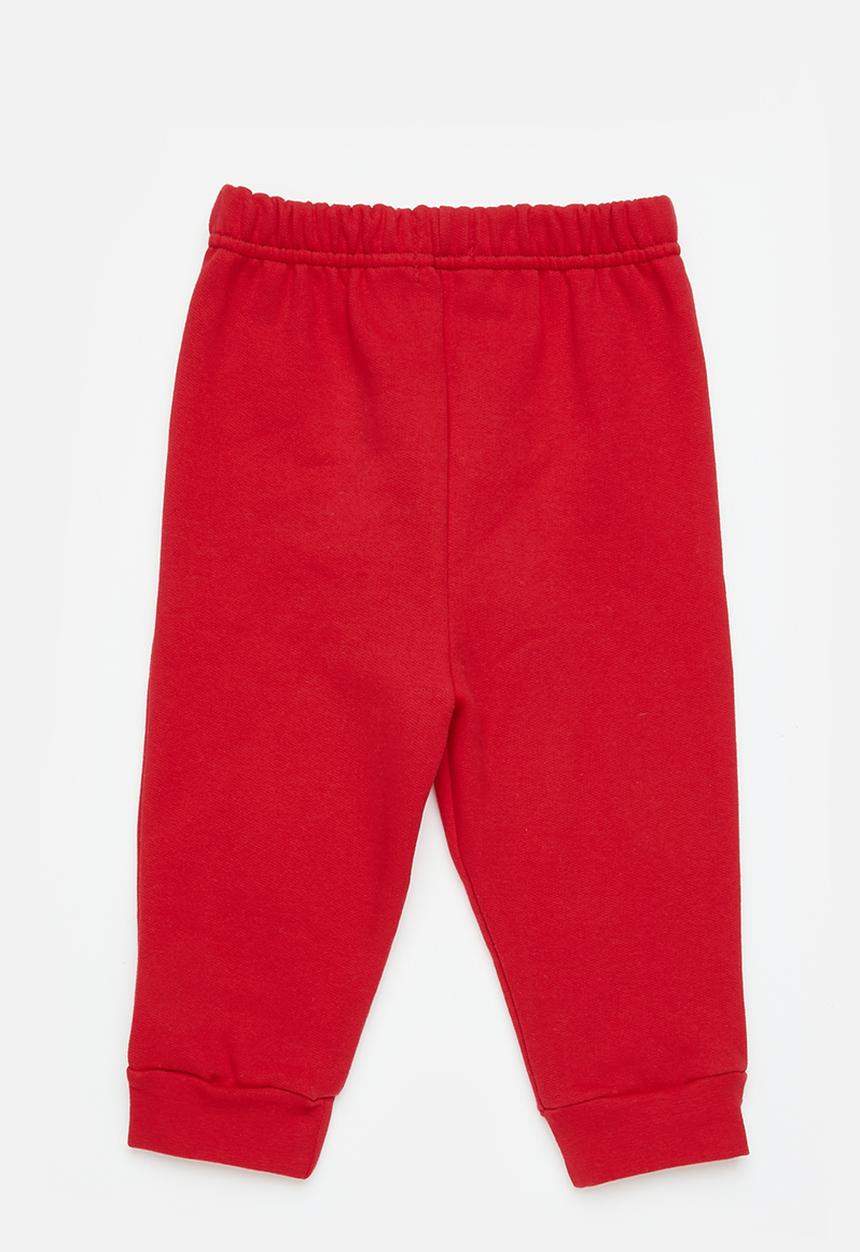 Superbalist - 2 Pack plain track pants red/grey melange