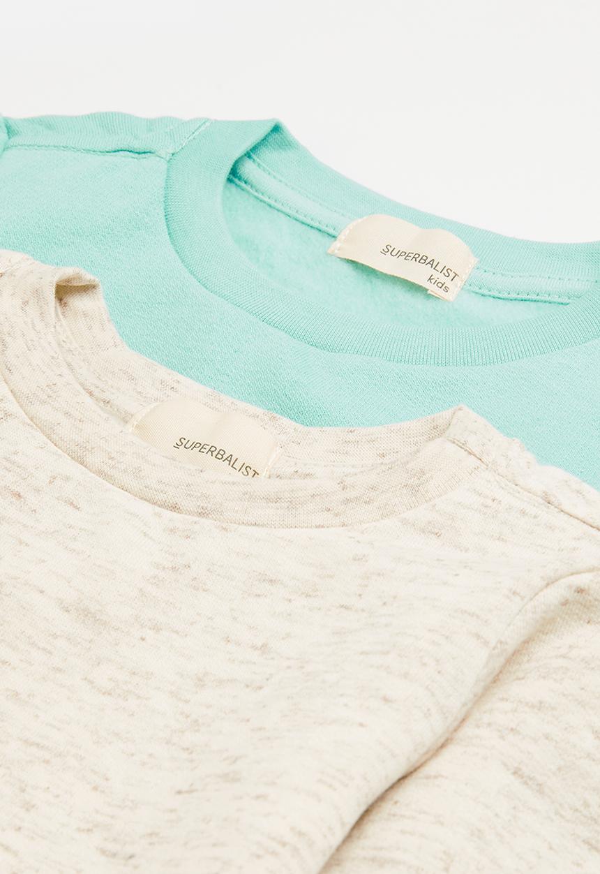 Superbalist - 2 pack plain sweatshirt - oatmeal/mint