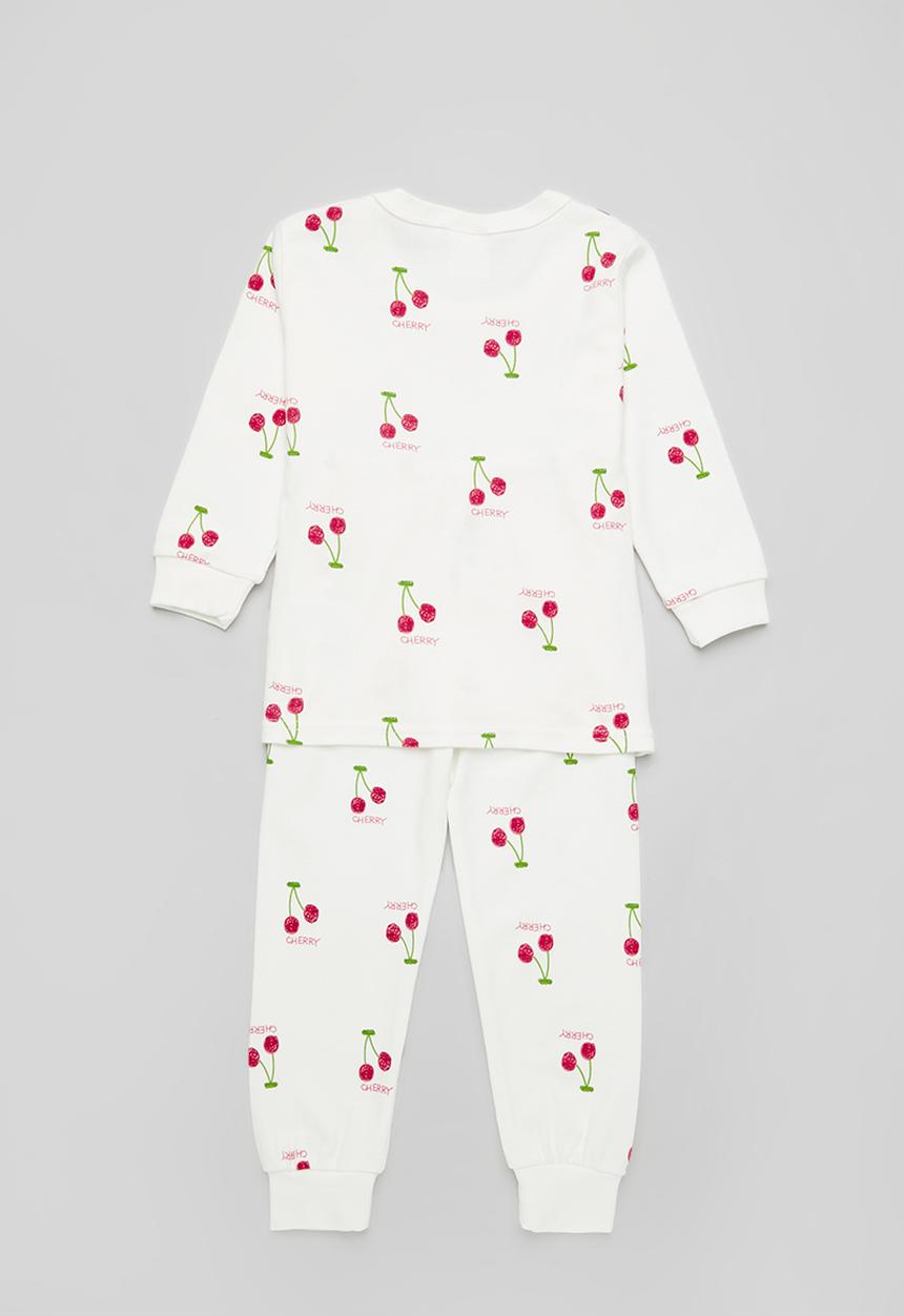 Pop Candy - Girls cherry pj set - white