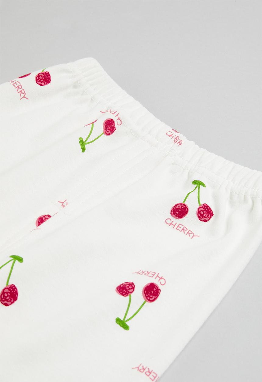 Pop Candy - Girls cherry pj set - white
