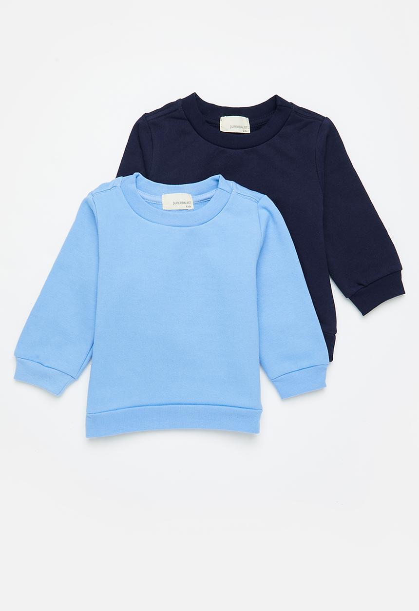 Superbalist - 2 pack plain sweatshirt - navy/light blue