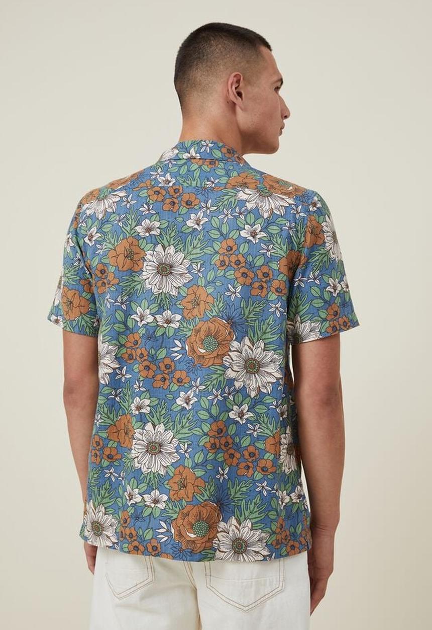 Cotton On - Riviera short sleeve shirt - blue floral