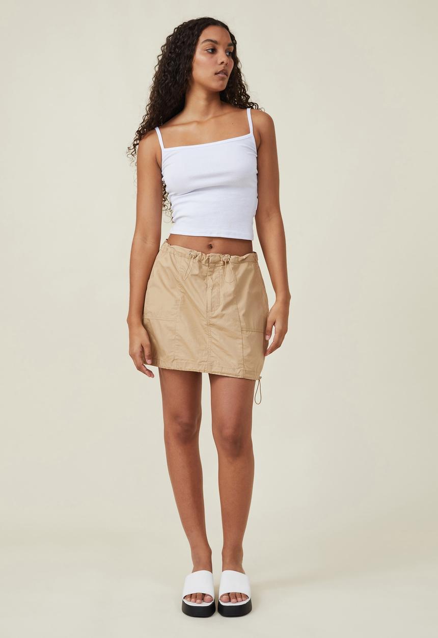 Cotton On - Jordan cargo mini skirt - sand
