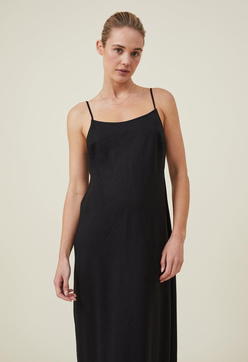 Cotton On - Haven slip midi dress - black