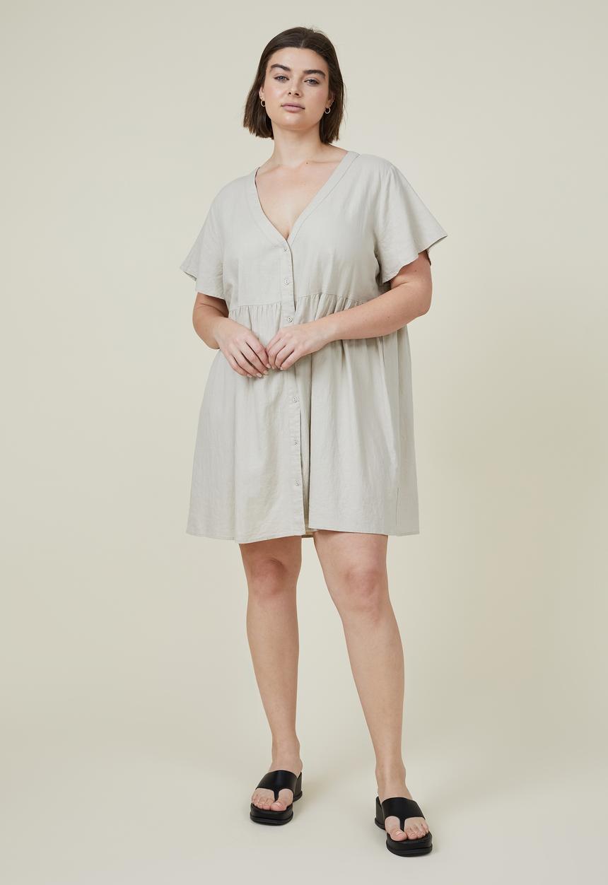 Cotton On - Curve woven mini dress - fawn