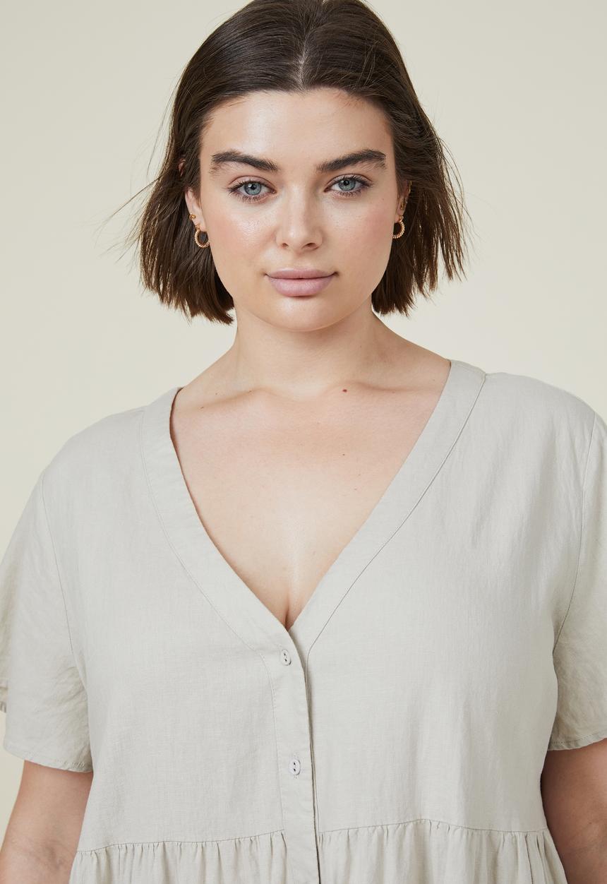 Cotton On - Curve woven mini dress - fawn