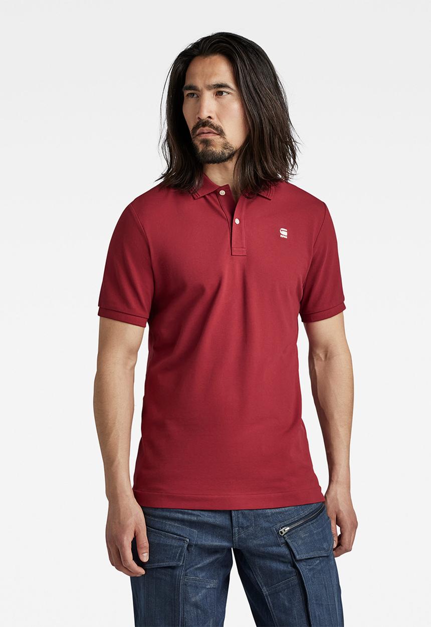 G-STAR - Dunda slim polo short sleeve - chateaux red