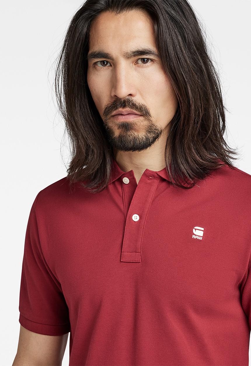G-STAR - Dunda slim polo short sleeve - chateaux red