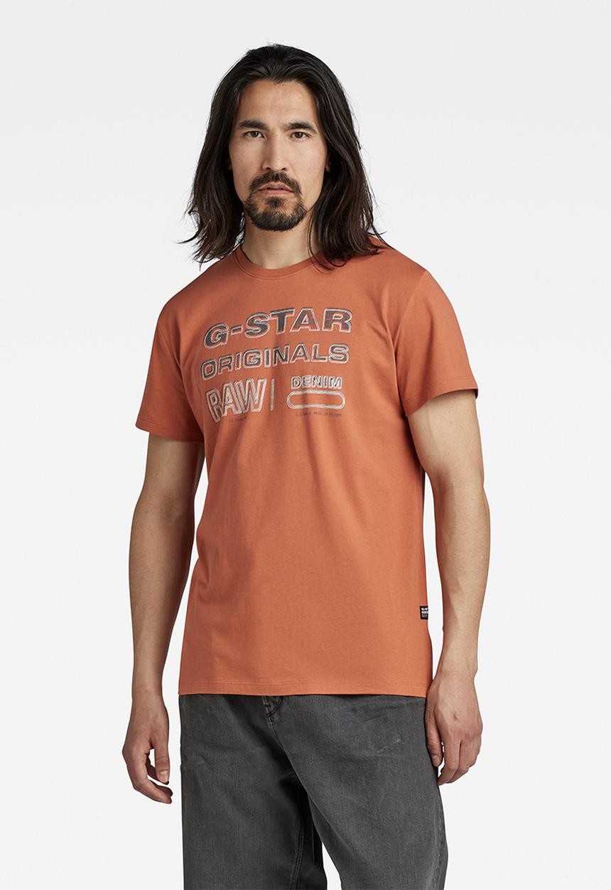 G-STAR - Originals stamp T-shirt - autumn leaf