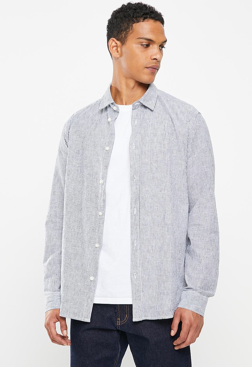Selected Homme - Regular maximus linen shirt - dark saphire white