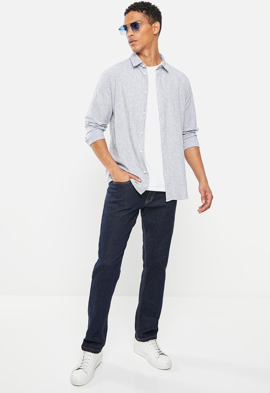 Selected Homme - Regular maximus linen shirt - dark saphire white