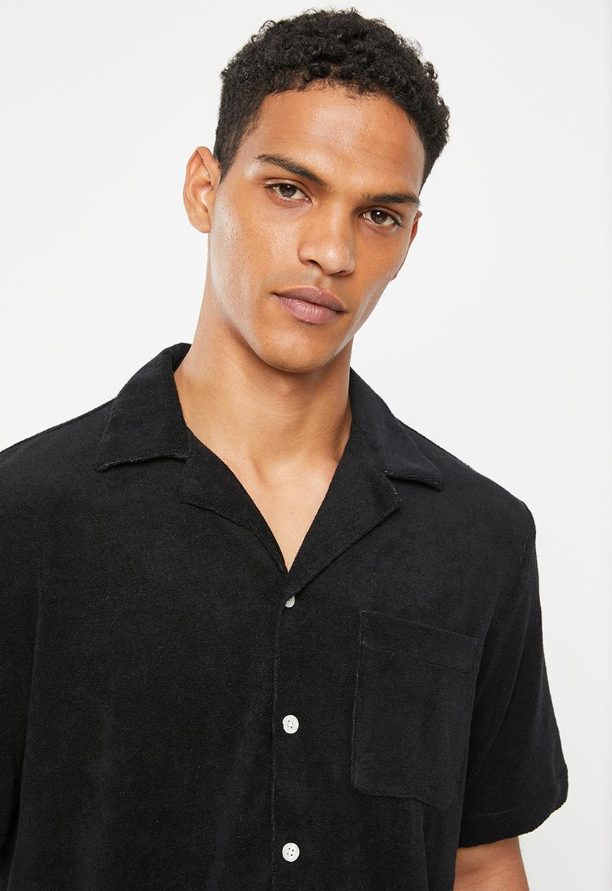 Selected Homme - Relaxed fit terry shirt - black