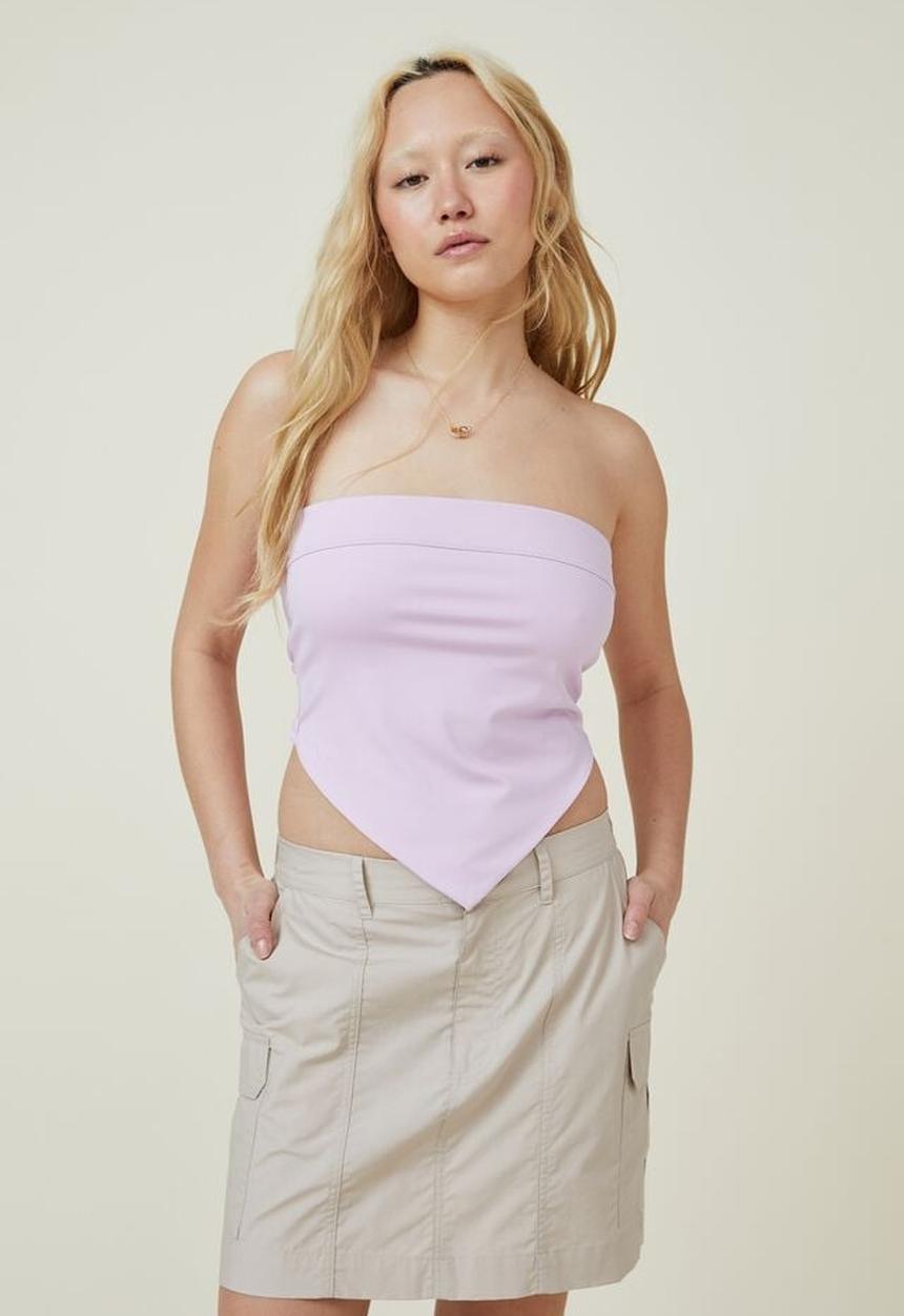 Cotton On - Billi Hanky Hem Tube Top - cloudy pink