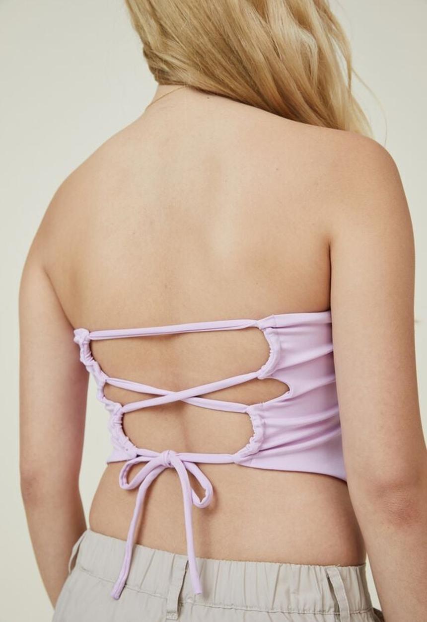 Cotton On - Billi Hanky Hem Tube Top - cloudy pink