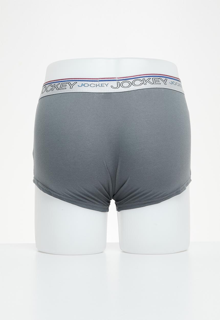 Jockey - 2 pack new gen pouch trunks - black/poppy seed grey
