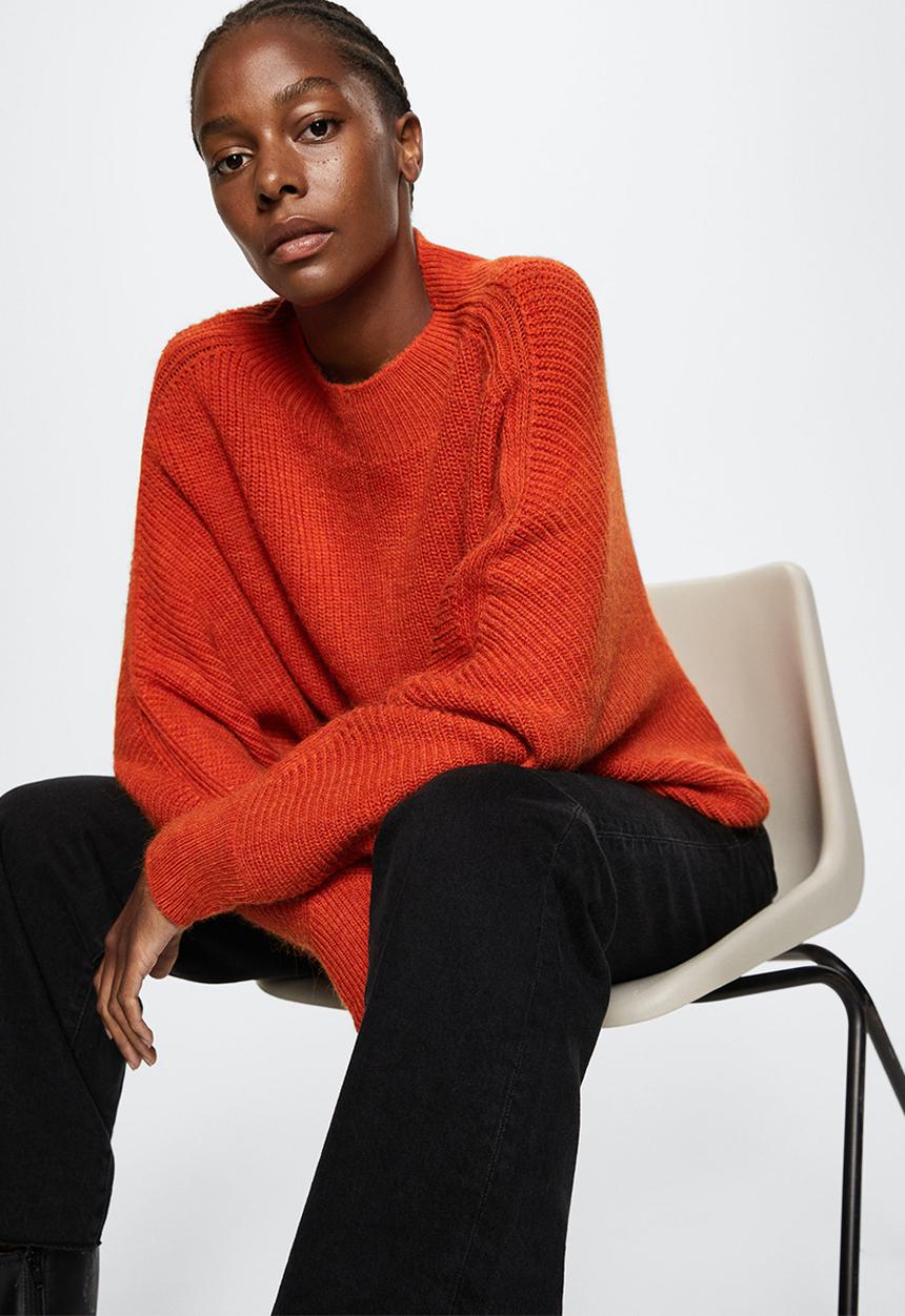 MANGO - Sweater washin - orange