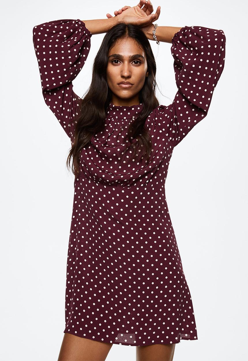 MANGO - Dress inka - dark red